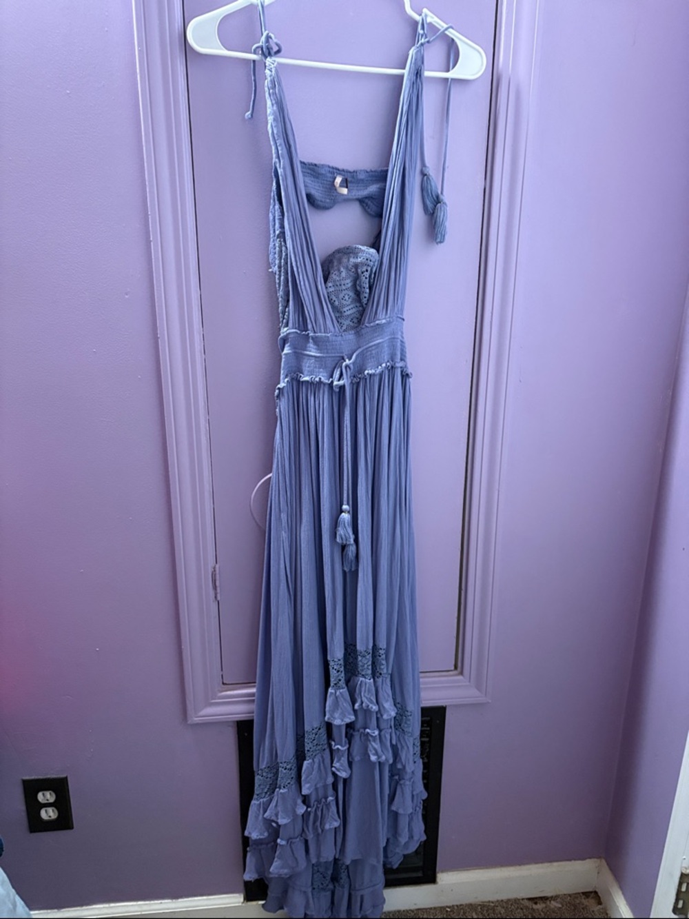 Free People Santa Maria Frozen Violet Maxi Dress!